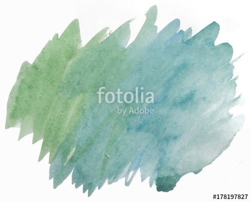 500x402 Green Blue Watercolor Stain With Texture, Uneven Watercolor Edges