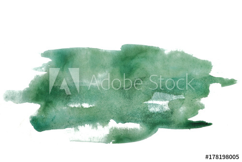 500x334 Green Watercolor Stain With Texture, Uneven Watercolor Edges