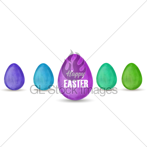 500x500 Watercolor Easter Eggs Gl Stock Images