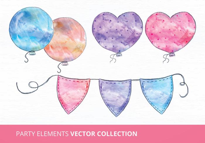 700x490 Watercolor Vector Party Elements