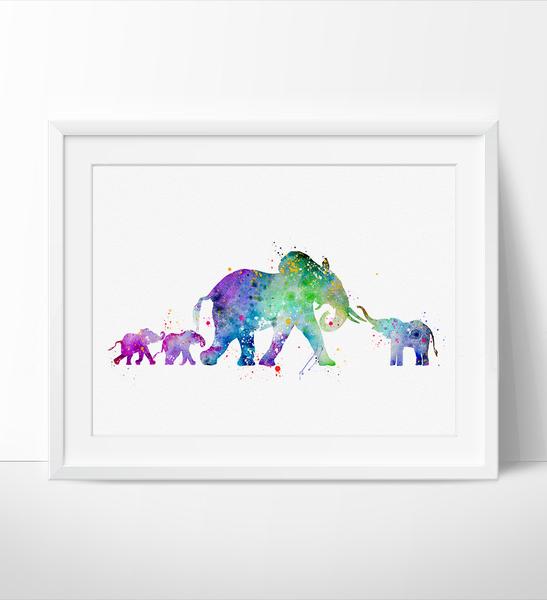 547x600 Elephant Watercolor Print, Elephant Art Print, Watercolor Art