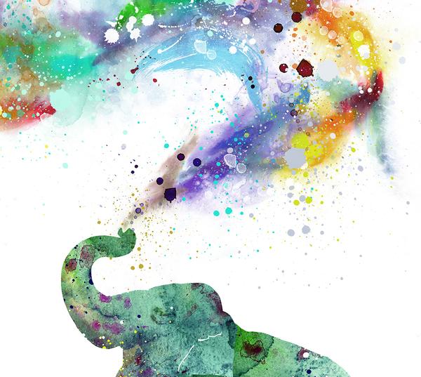 600x537 Elephant Art, Elephant Watercolor Painting, Boy Nursery Decor