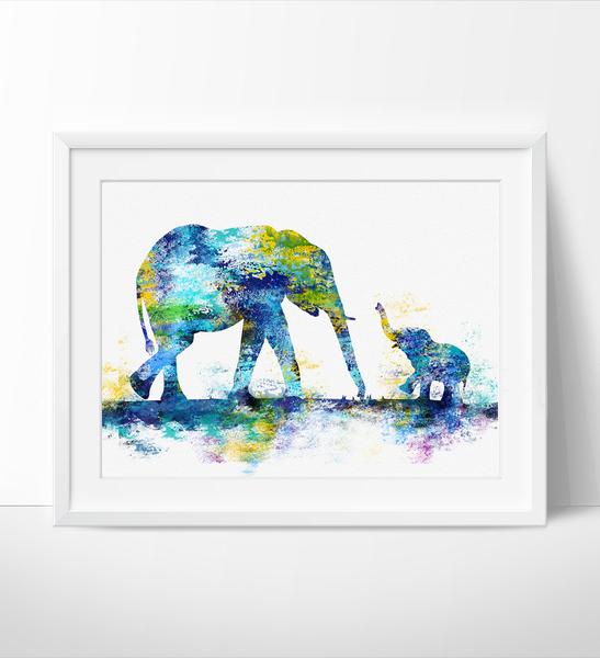 547x600 Large Abstract Painting, Elephant Art Print, Elephant Abstract Art