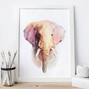 354x354 Shop Elephant Watercolor Painting On Wanelo