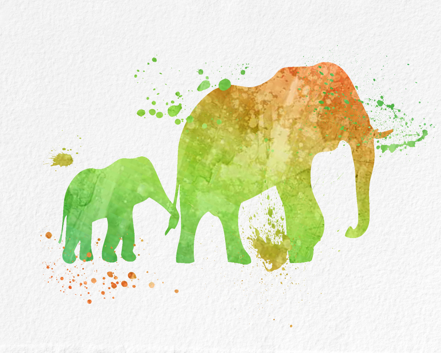 1500x1200 Watercolor Art Elephant Gift Modern 8x10 Wall Art Decor Baby And