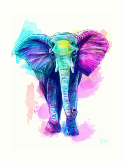 413x549 Watercolour Elephant Art Prints By Loveisart Redbubble