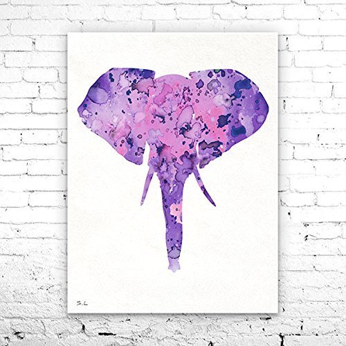 500x500 Elephant Head 3 Watercolor Print,fine Art Print