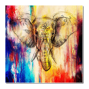 300x300 Watercolor Elephant Painting Print Canvas Animal Home Wall Art