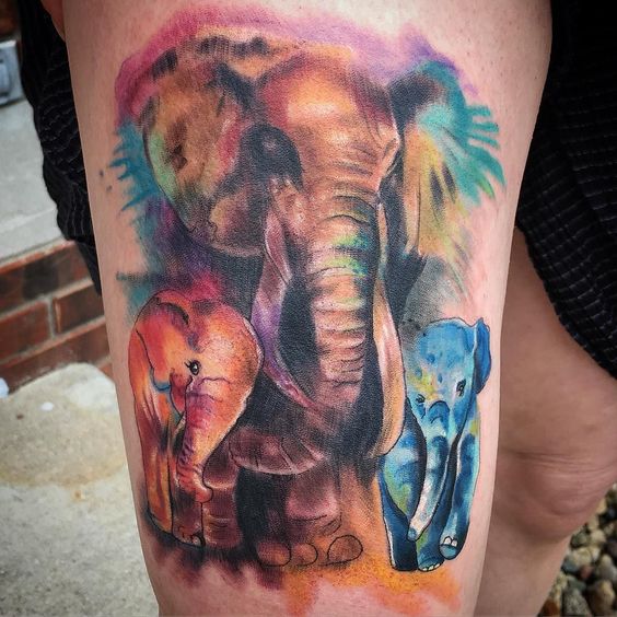 Watercolor Elephant Tattoo at GetDrawings | Free download