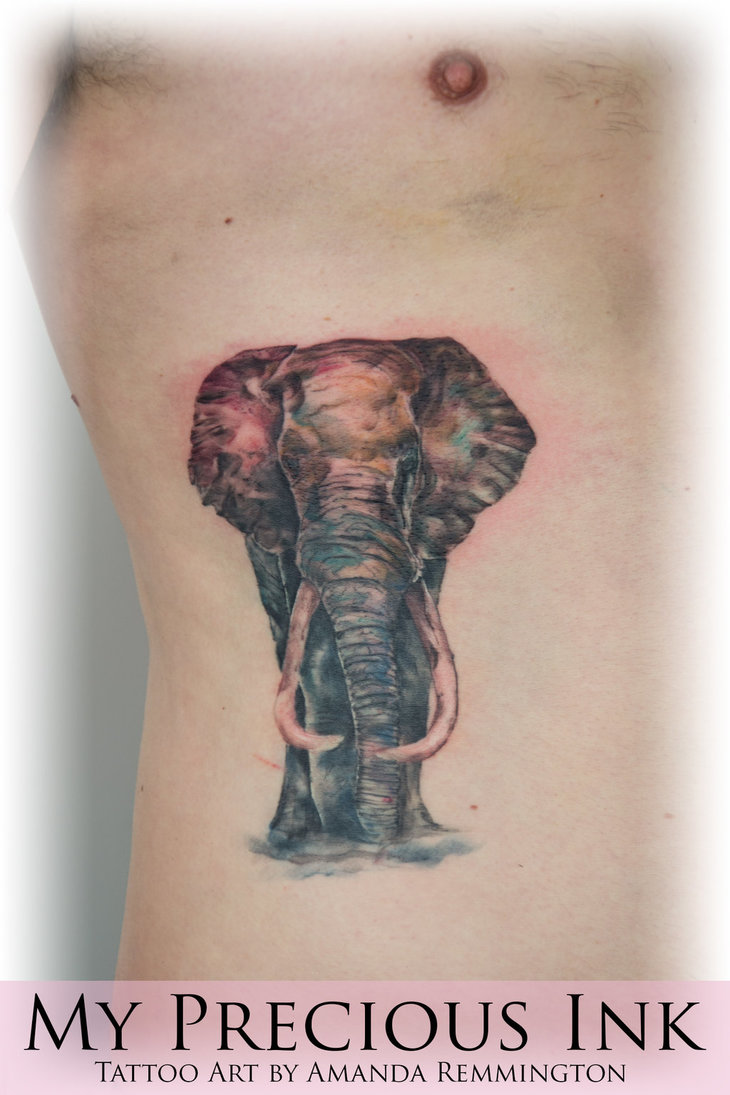 730x1095 Watercolor Elephant Tattoo By Mentjuh