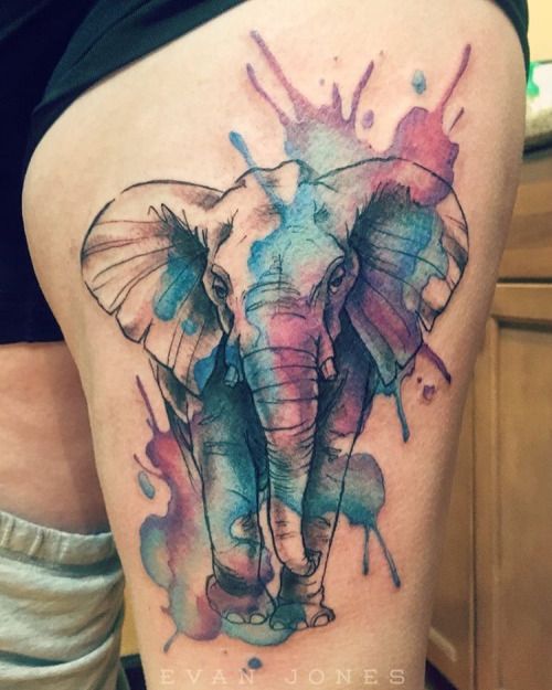 500x625 Elephant Watercolor Tattoo Elephant Tattoos