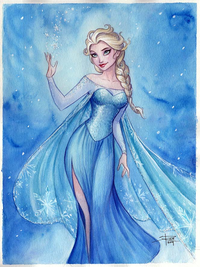 664x886 Elsa Watercolor By Sabinerich