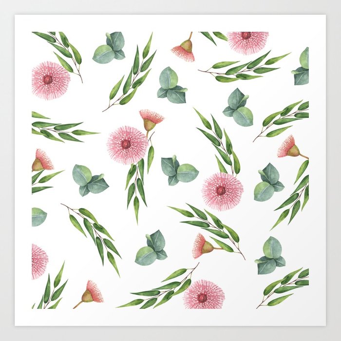 700x700 Eucalyptus Leaves Watercolor Art Print By Magic Dreams Society6