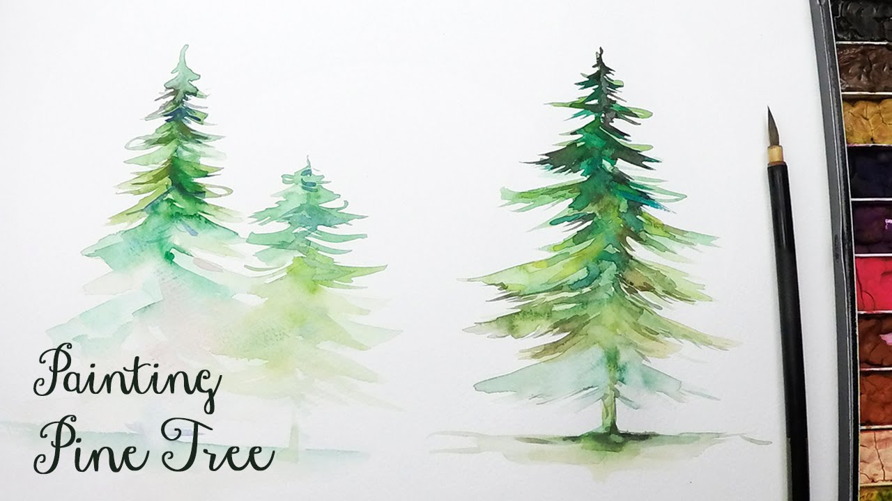1280x720 Lvl3] How To Paint A Pine Tree In Watercolor