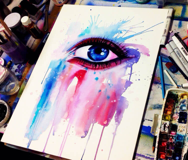 750x640 Watercolor Eye Watercolor Painting By Pixie Cold No. 2112