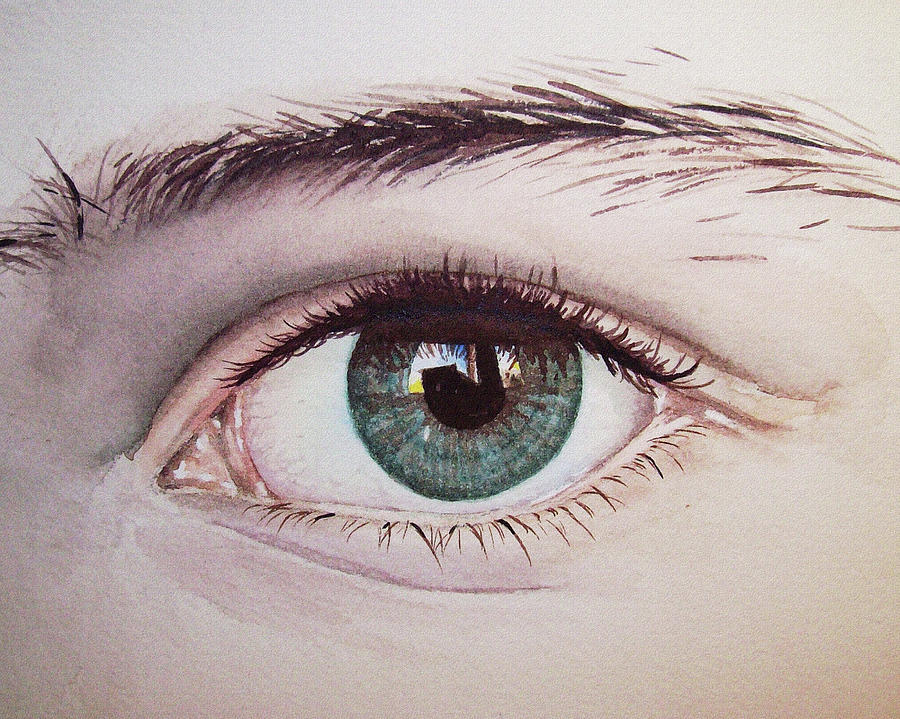 900x719 Eye Realistic Watercolor Watercolour Realism Painting By Irina
