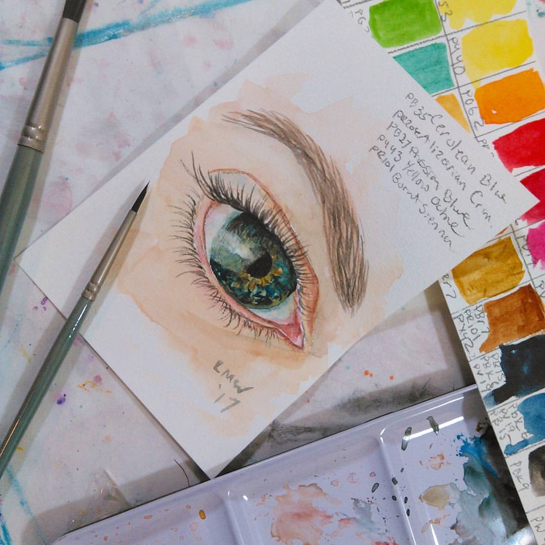 1080x1080 Learn To Paint An Eye In Watercolor! {Step By Step Real Time