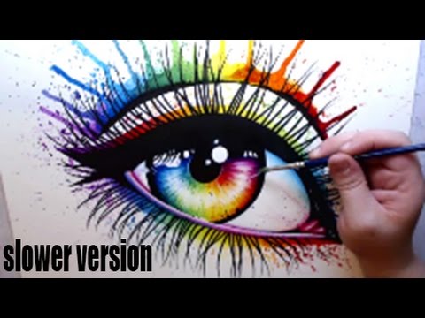 480x360 Rainbow Eye Watercolor Painting