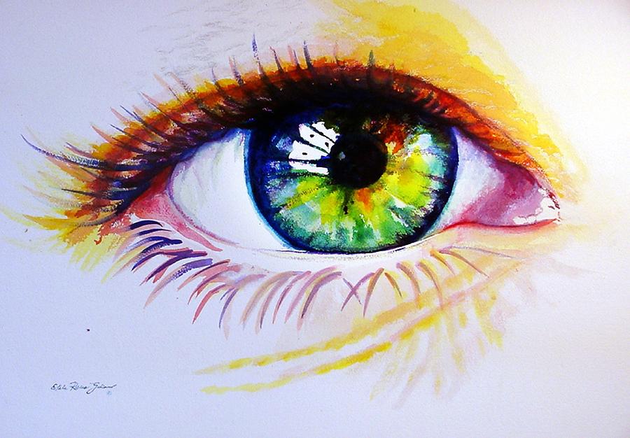 900x626 The Green Eye Painting By Estela Robles