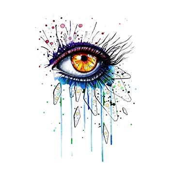 355x355 Wyuen 5 Sheets Watercolor Eye Body Art Tattoo Sticker