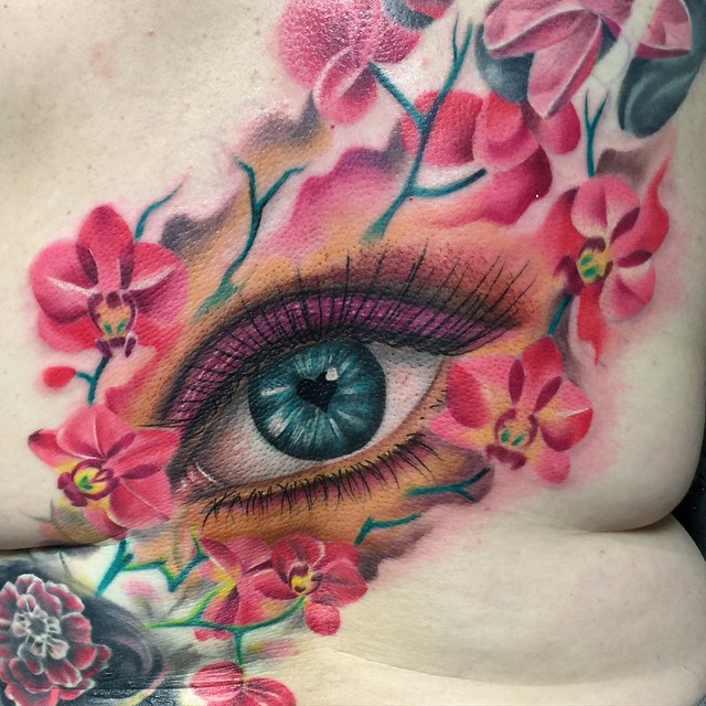 640x640 Heart Eye Amp Flowers Watercolor Tattoo Best Tattoo Design Ideas
