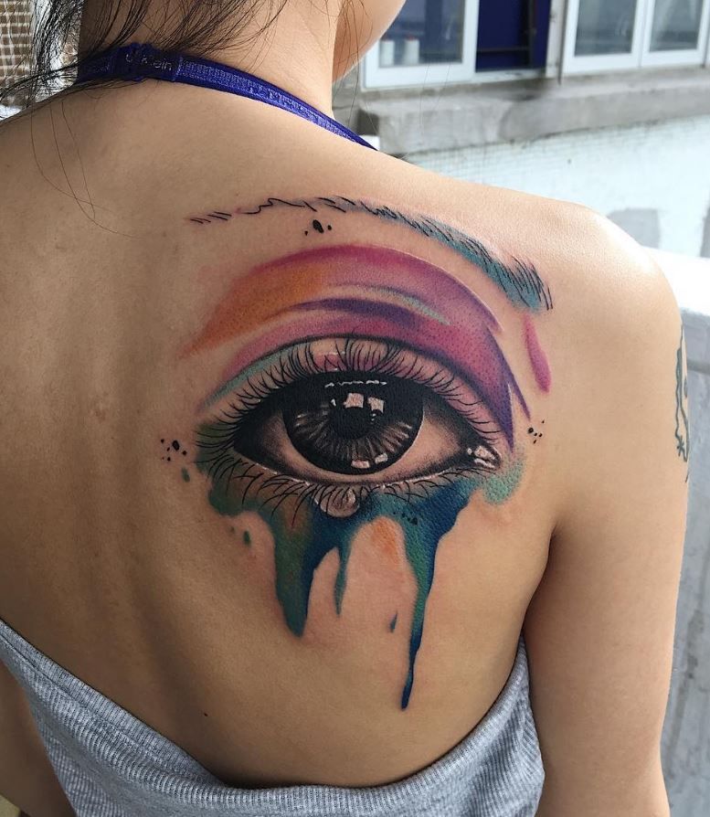 777x894 Marvelous Watercolor Eye Tattoo Watercolor Tattoos