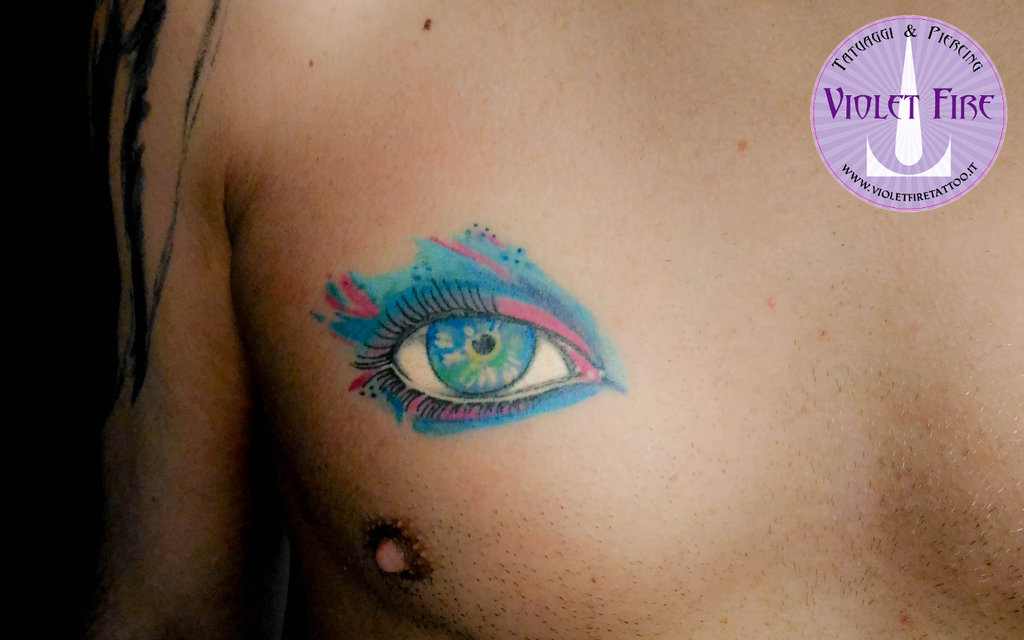 1024x640 Tatuaggio Occhio Watercolor Eye Tattoo