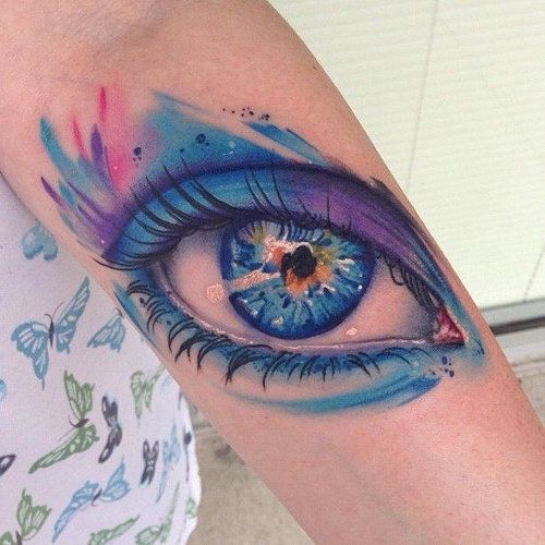 500x500 Watercolor Eye Tattoo Best Tattoo Design Ideas