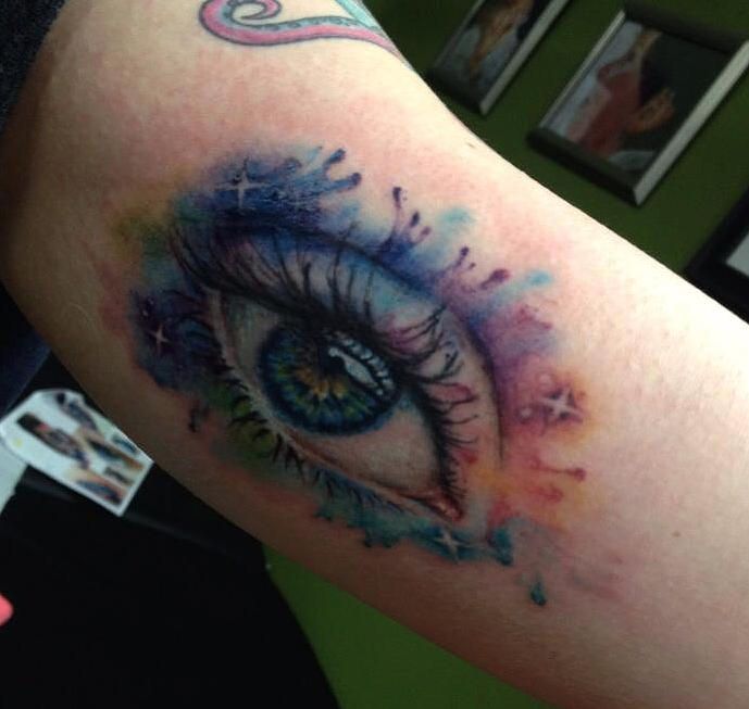 689x653 Watercolor Eye Tattoo Mixed Media By Cynthia Satton