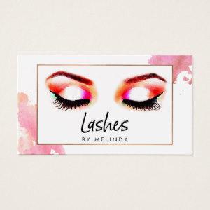 300x300 Salon Business Cards Creative Watercolor Eyelashes Business Card