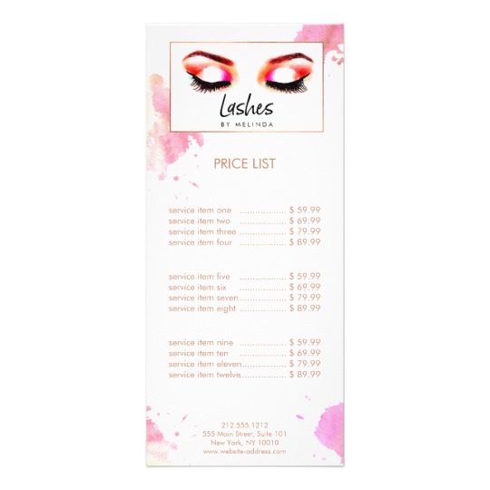 540x540 Creative Watercolor Eyelashes Rack Card