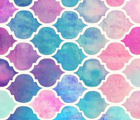 470x403 Rainbow Pastel Watercolor Moroccan Pattern
