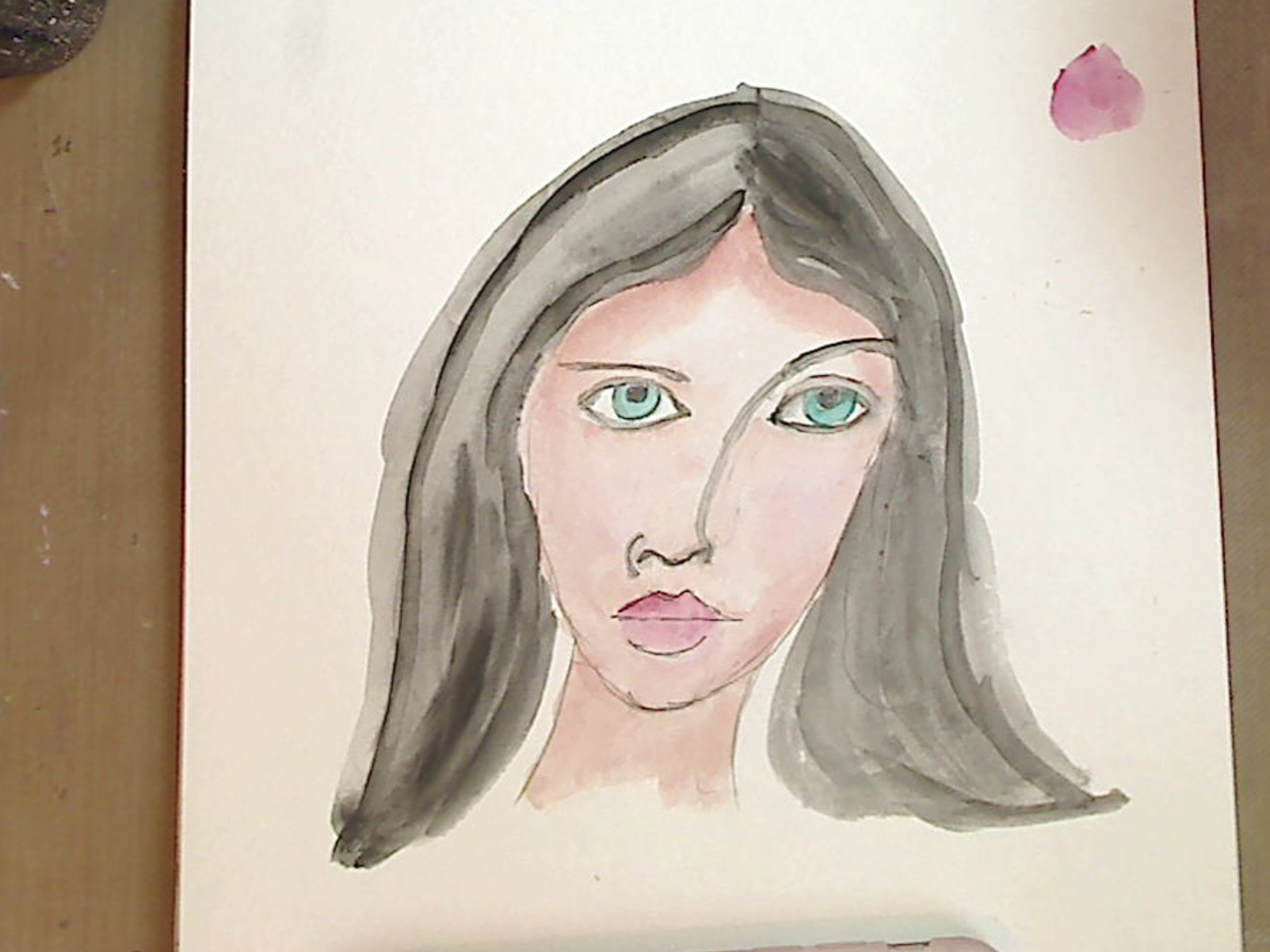 3264x2448 My First Watercolor Face Using New Watercolors