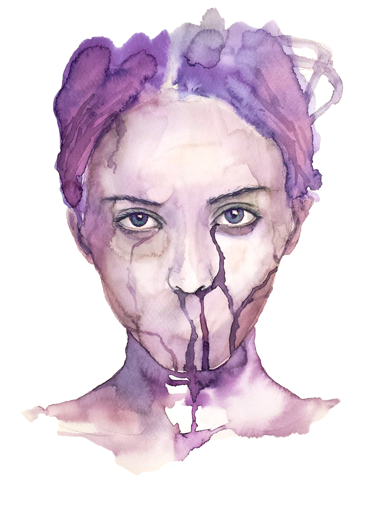 712x1000 Face 75, Watercolor, 30x40cm Art