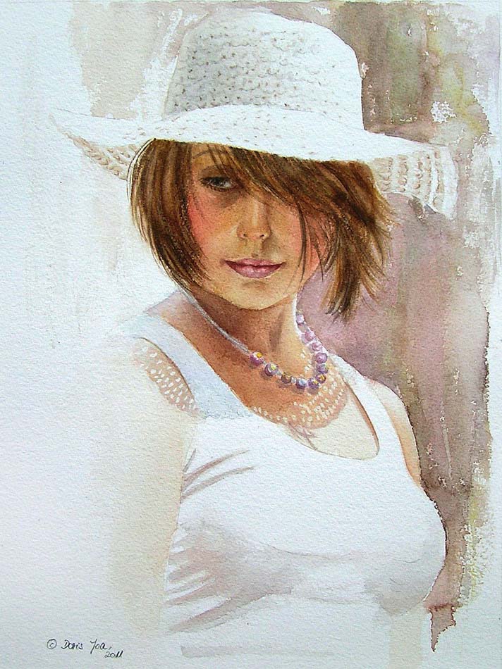 712x950 Portrait Of A Girl With White Hat
