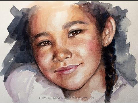 480x360 Watercolor Painting Portrait Sketch Demo By Ch.karron