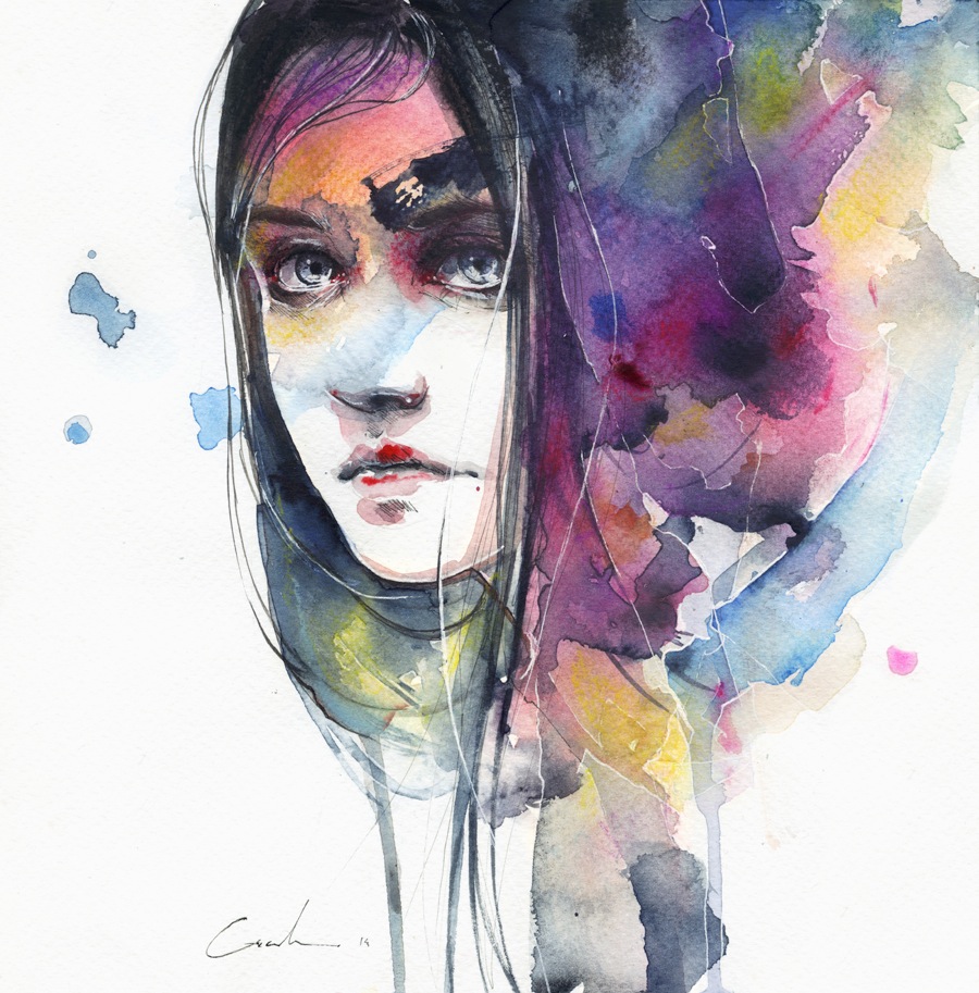 900x913 Using Only Watercolors, Artist Paints Breathtaking Faces Filled