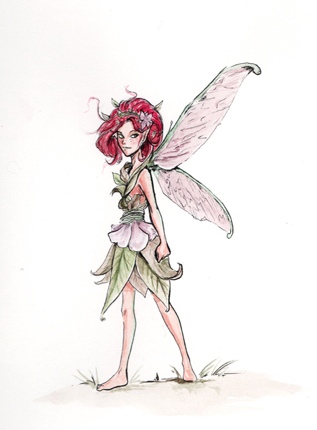 463x627 Rat Girl Studios A Fairy In Watercolor
