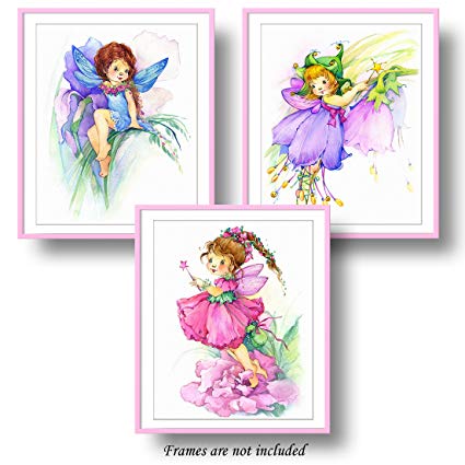 425x425 7dots Art. Flower Fairy. Watercolor Art Print, Poster