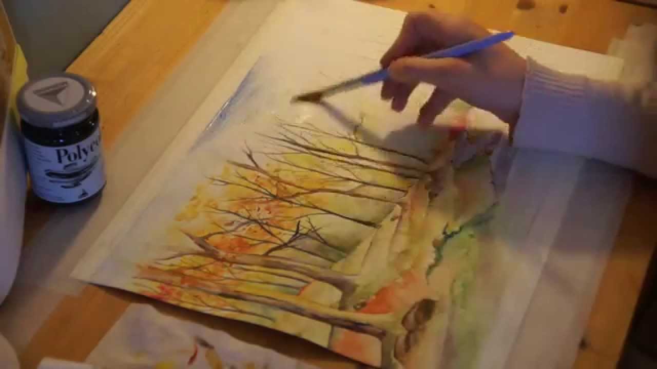 1280x720 Watercolor Autumn Landscape