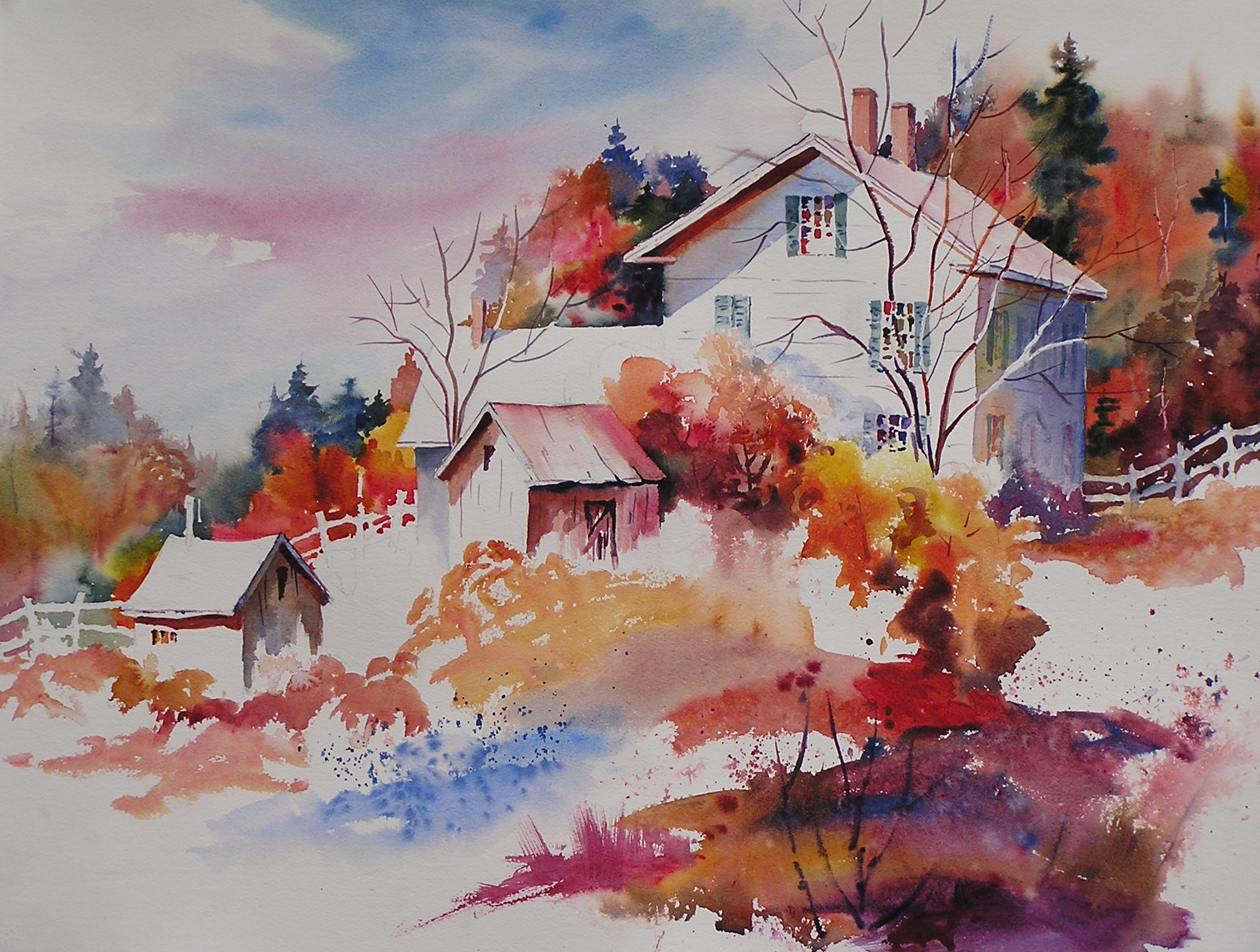 2015x1522 Pictures Watercolor Paintings Of Fall Scenes,