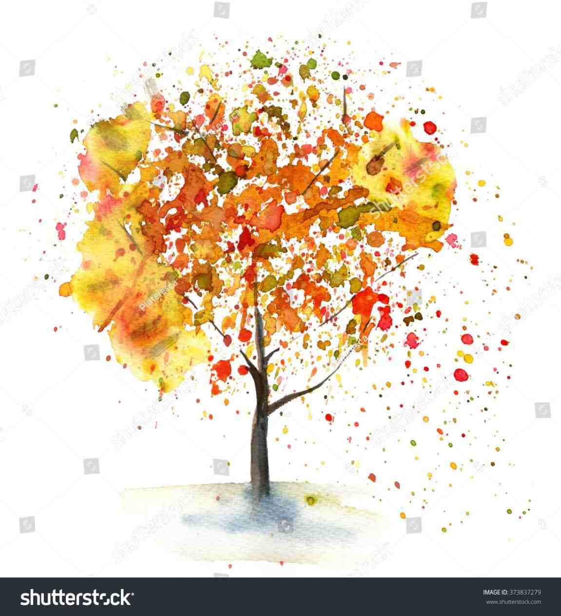 1151x1264 Illustration Rhshutterstockcom Watercolor Painting Autumn Trees In
