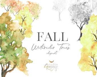 340x270 Watercolor Fall Tree Etsy