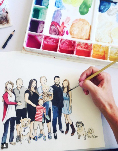 469x597 Family Watercolor Portrait Giveaway! {Whitney Daynes Designs