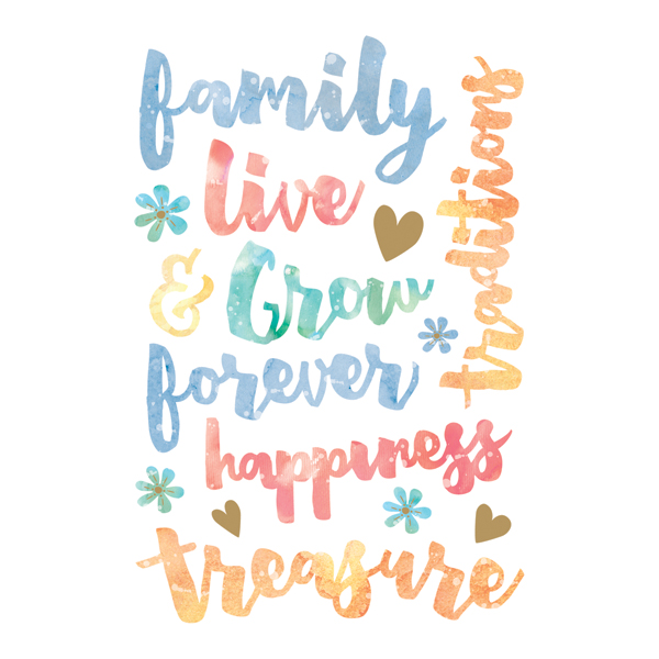 600x600 Watercolor Family Sticker