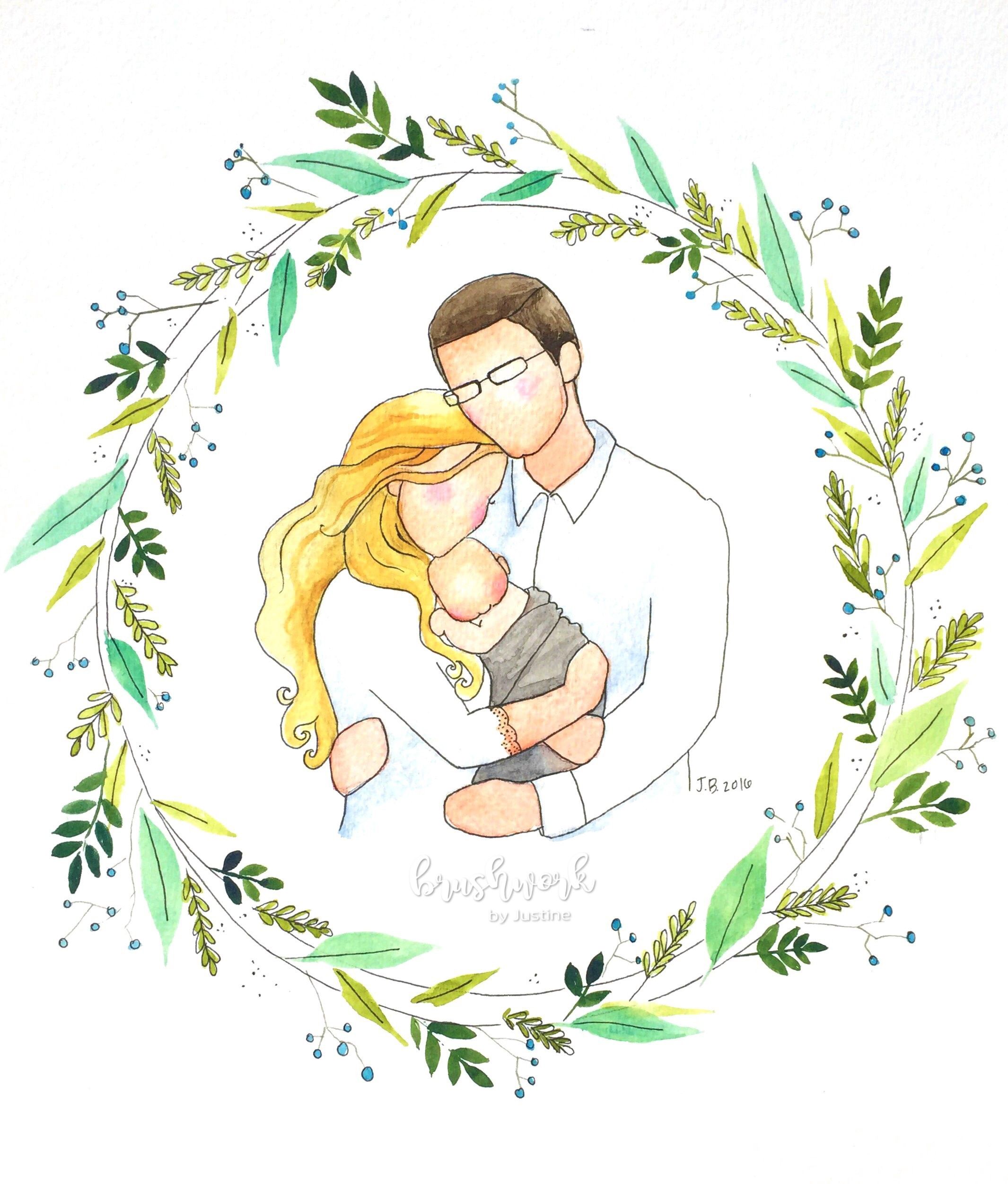 2131x2502 Watercolor Family Portrait By Brushworkbyjustine Faceless Family
