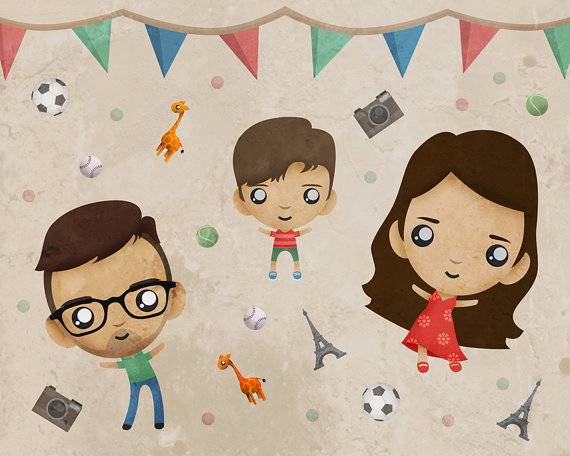 Watercolor Family Portrait