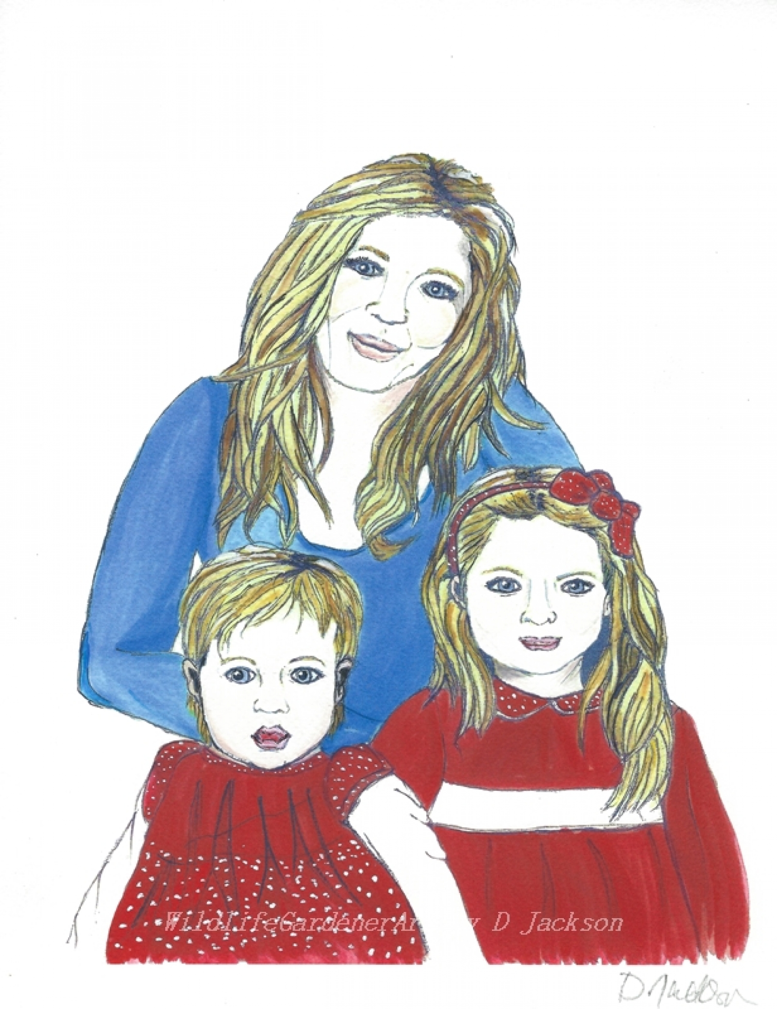 1600x2078 Custom Watercolor Family Portrait, Original Watercolor Art