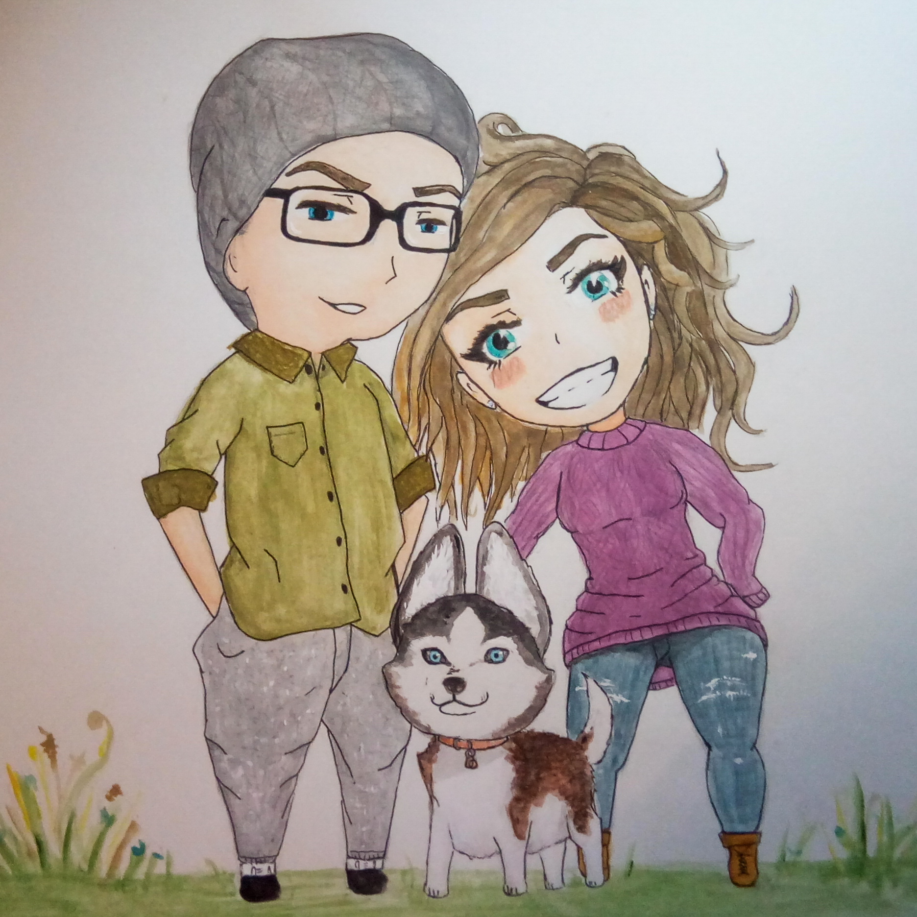 1872x1872 Family Portrait, Painted By My Fiance, Watercolor, 2016