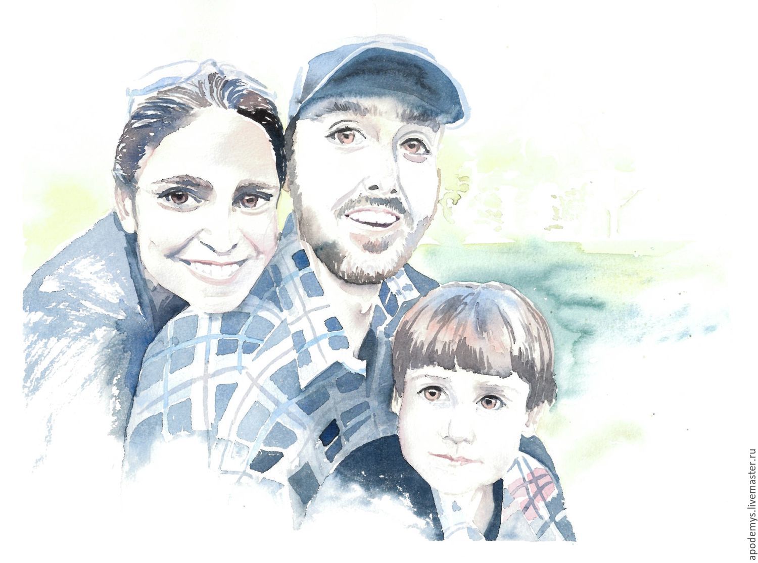 1500x1115 Family Portrait From Photo, Watercolor Paintings To Order Shop
